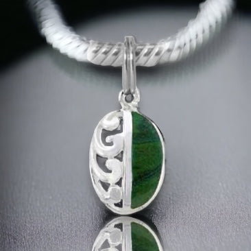 jade silver charm