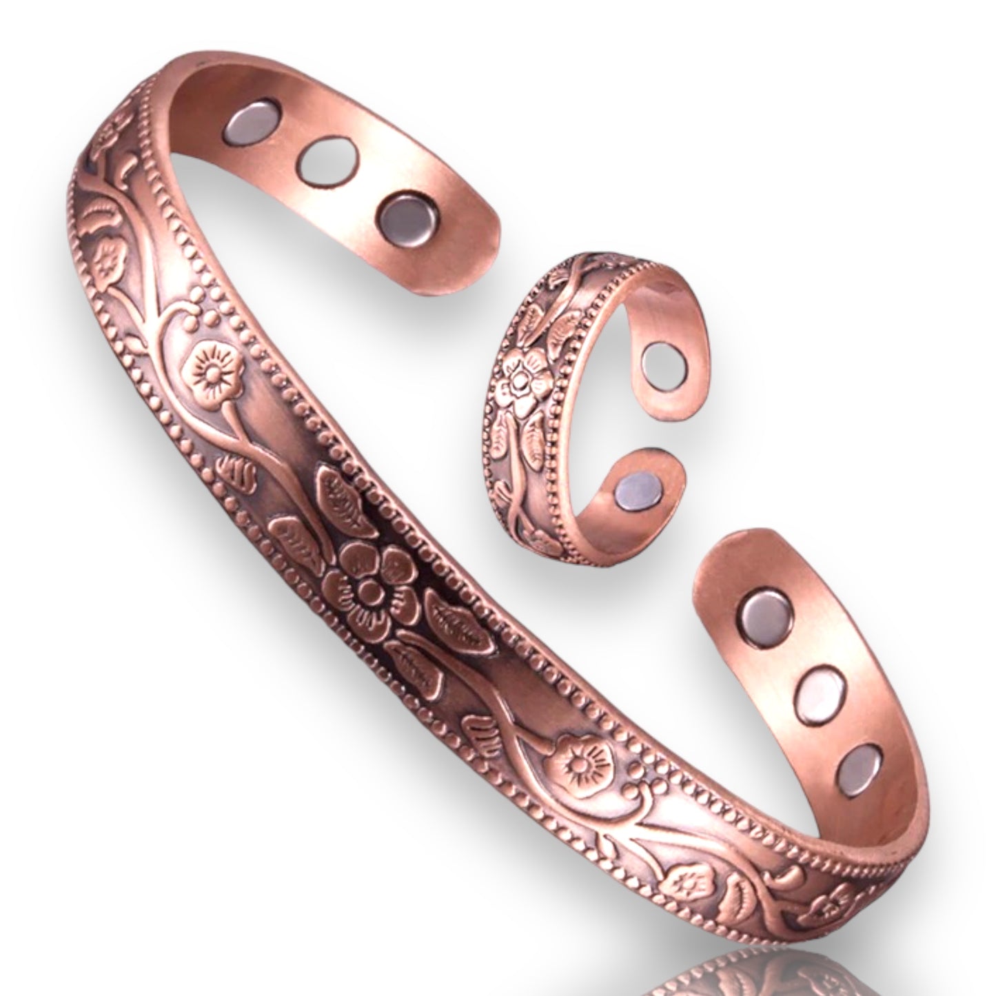 BC11 100% Pure Copper Magnetic Band/ Ring Set
