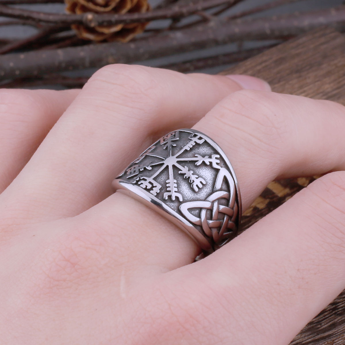 viking compass ring