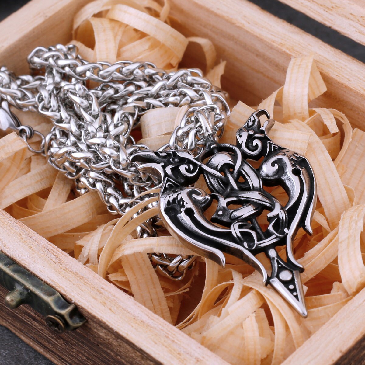 Viking ravens arrow pendant