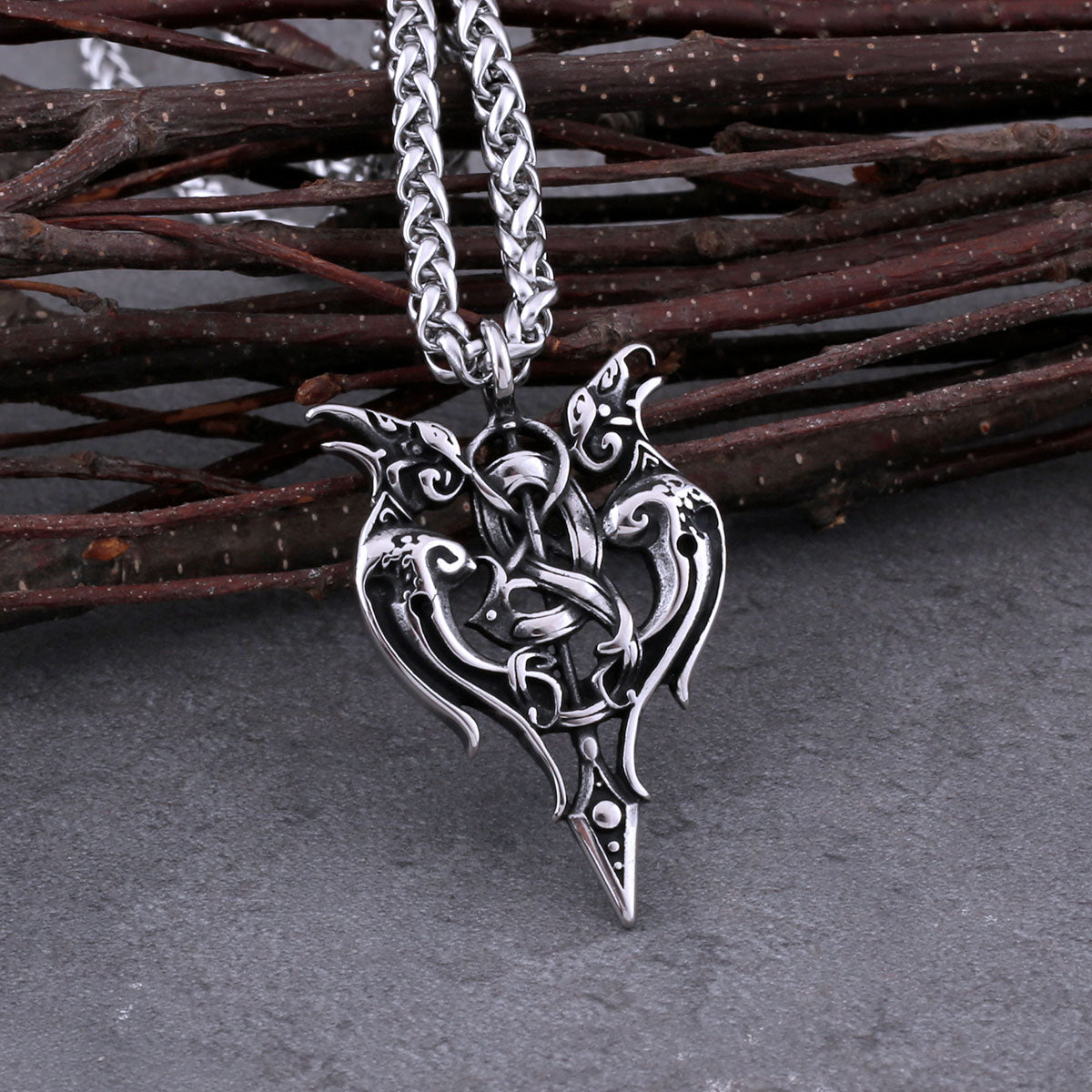 Viking ravens arrow pendant
