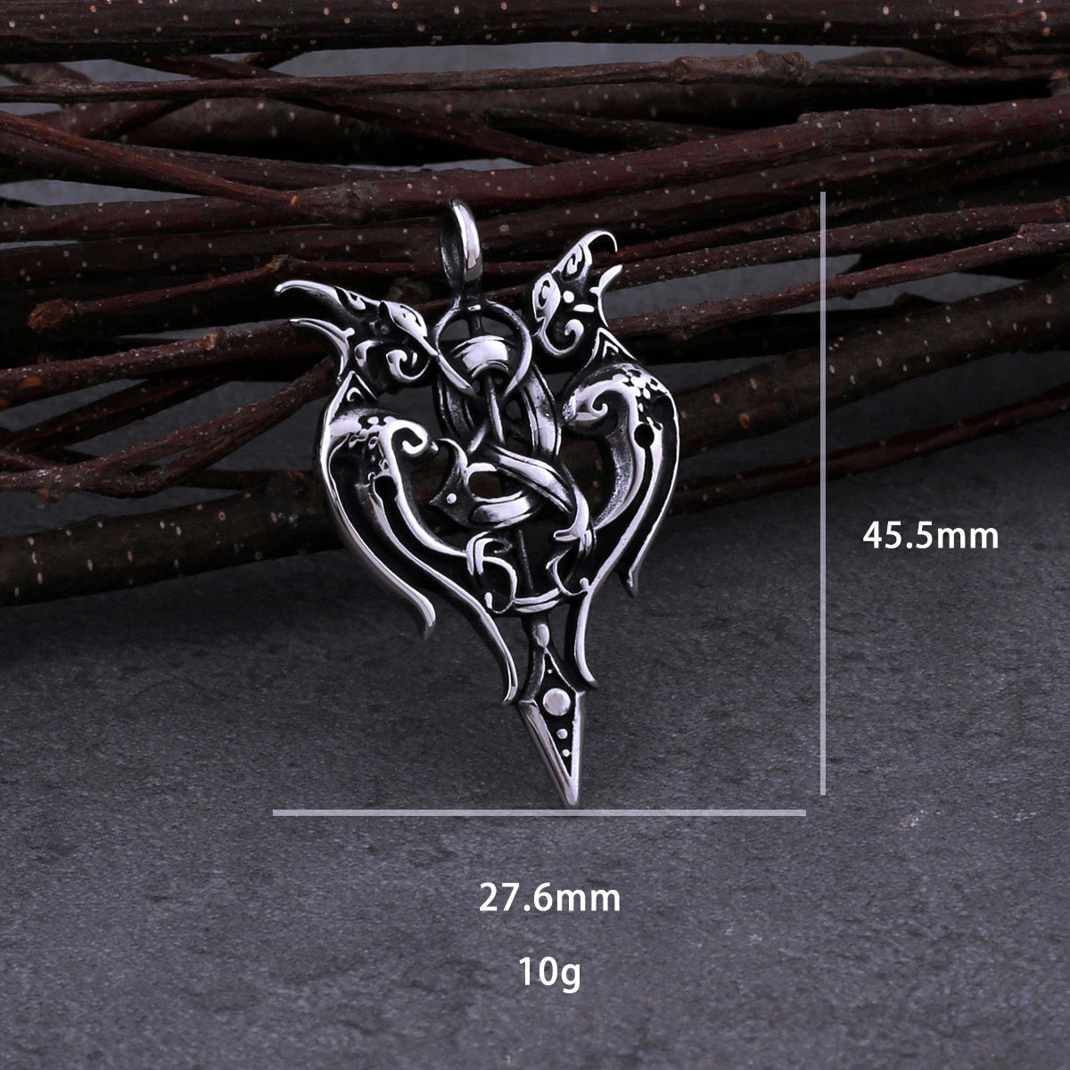 Viking ravens arrow pendant