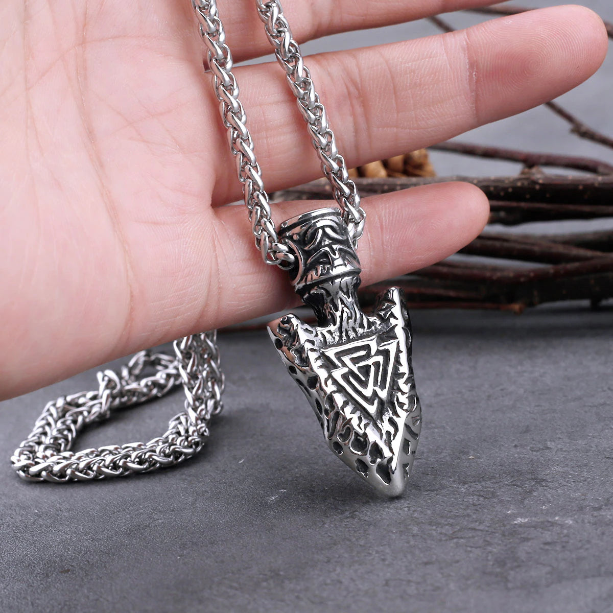 viking spear head pendant