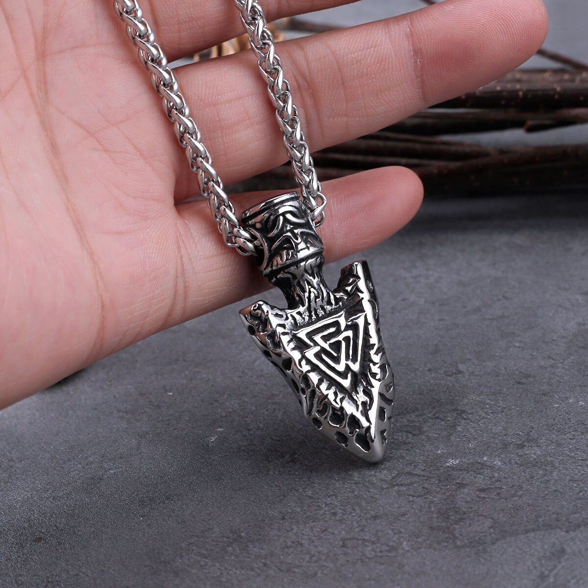 viking spear head pendant
