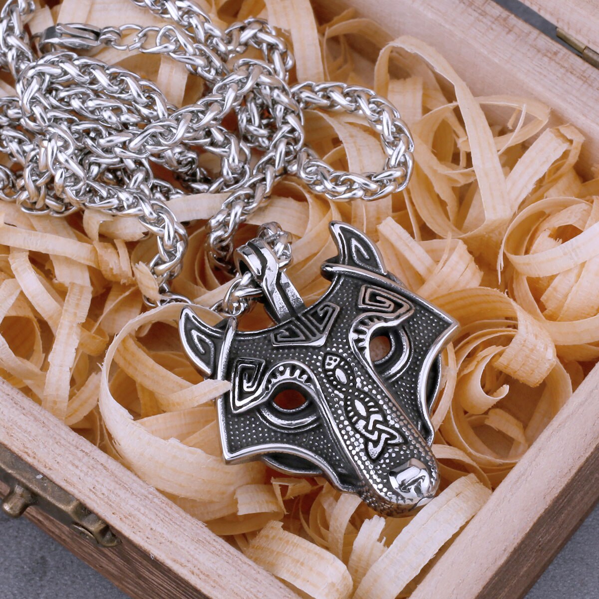 viking wolf pendant