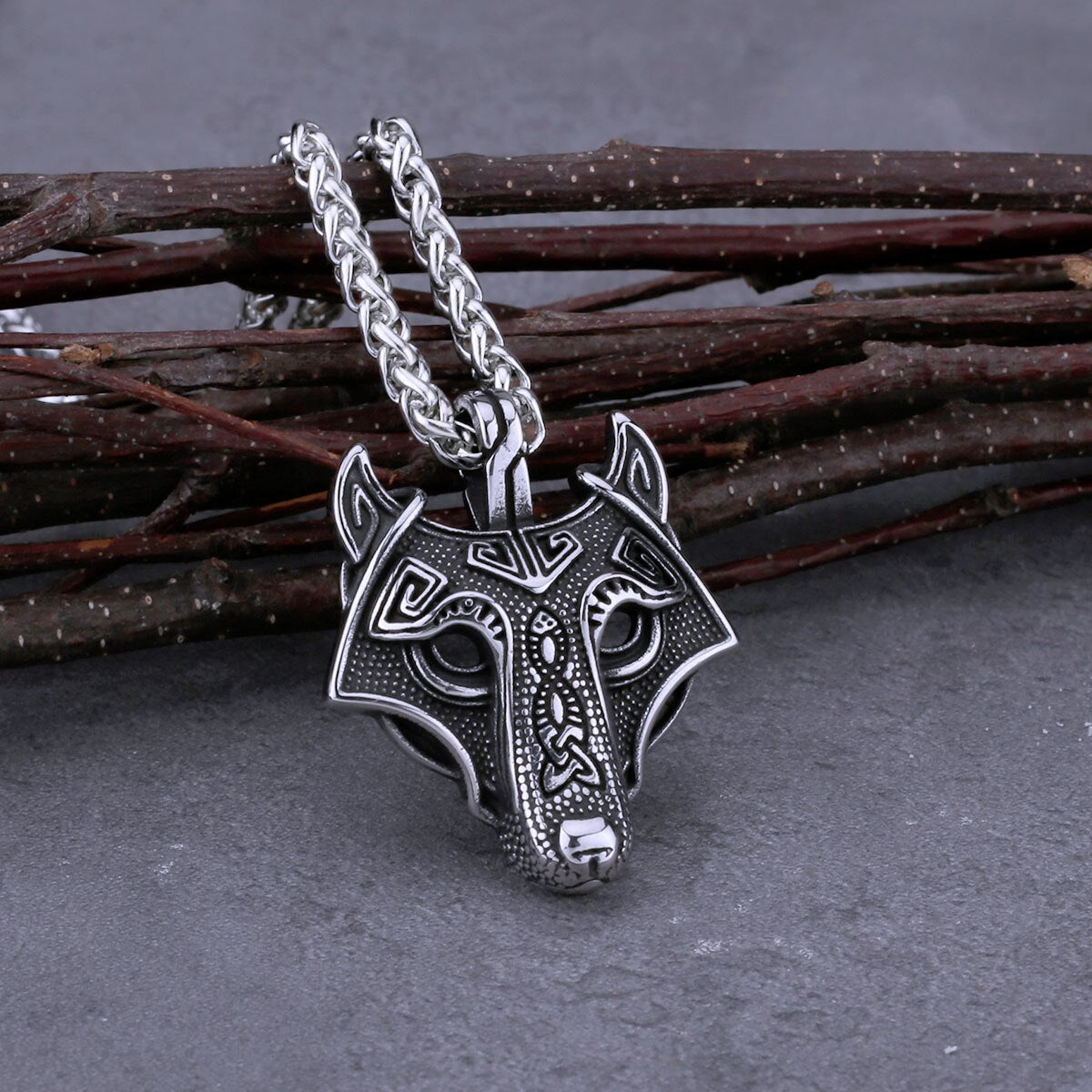 viking wolf pendant