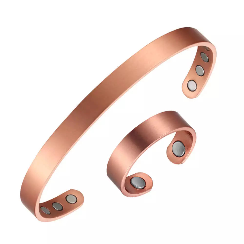 BC101-2 100% Pure Copper Magnetic Band / Ring Set '12 Magnets'