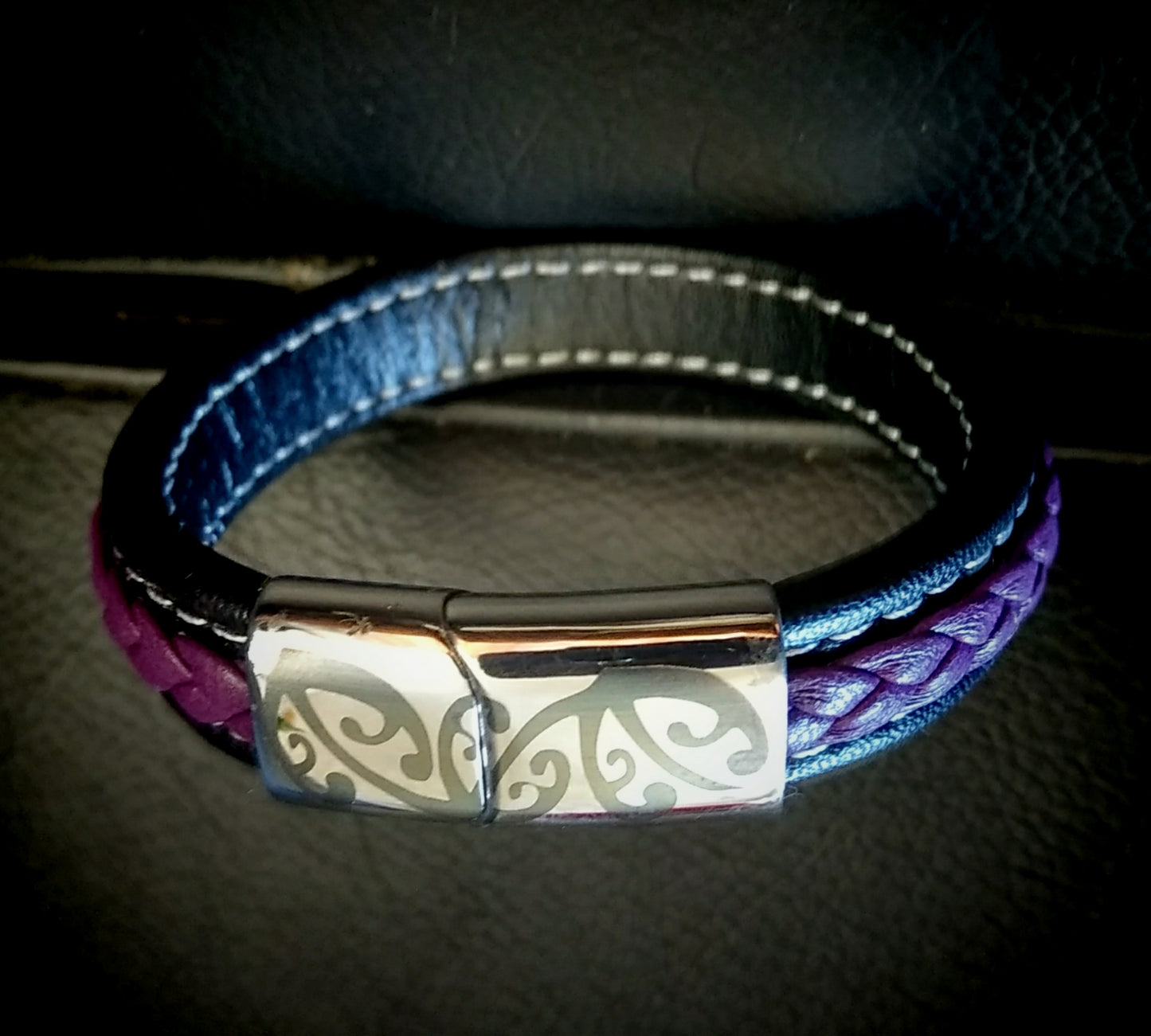 2103 NZ magnetic genuine leather Bracelet 12mm
