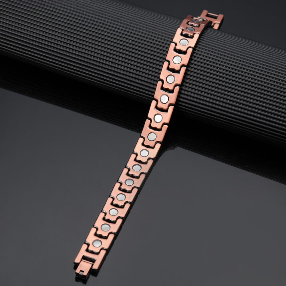CB037B 100% Pure Copper Linked Magnetic Bracelet 220x12mm