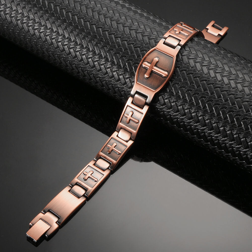 CB589a 100% Solid Pure Copper Linked Magnetic Bracelet 217x9mm