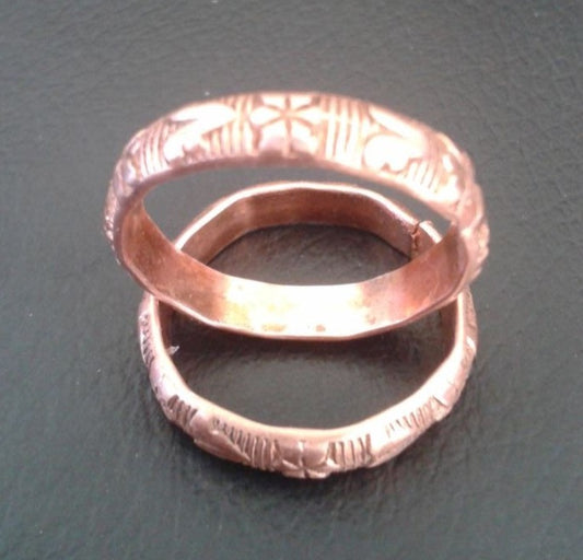 Flower Copper Ring Milled