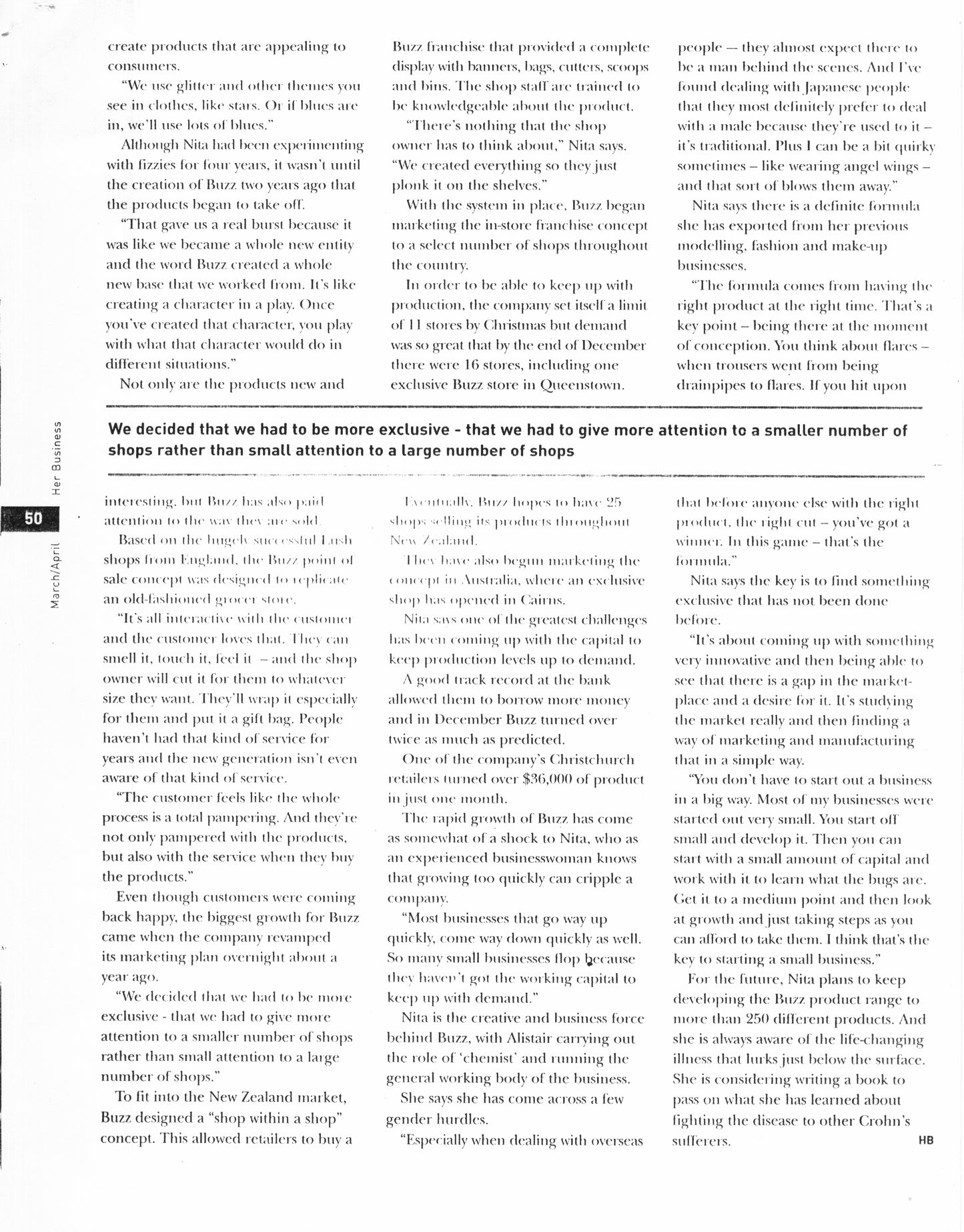 Her Business Story 2001