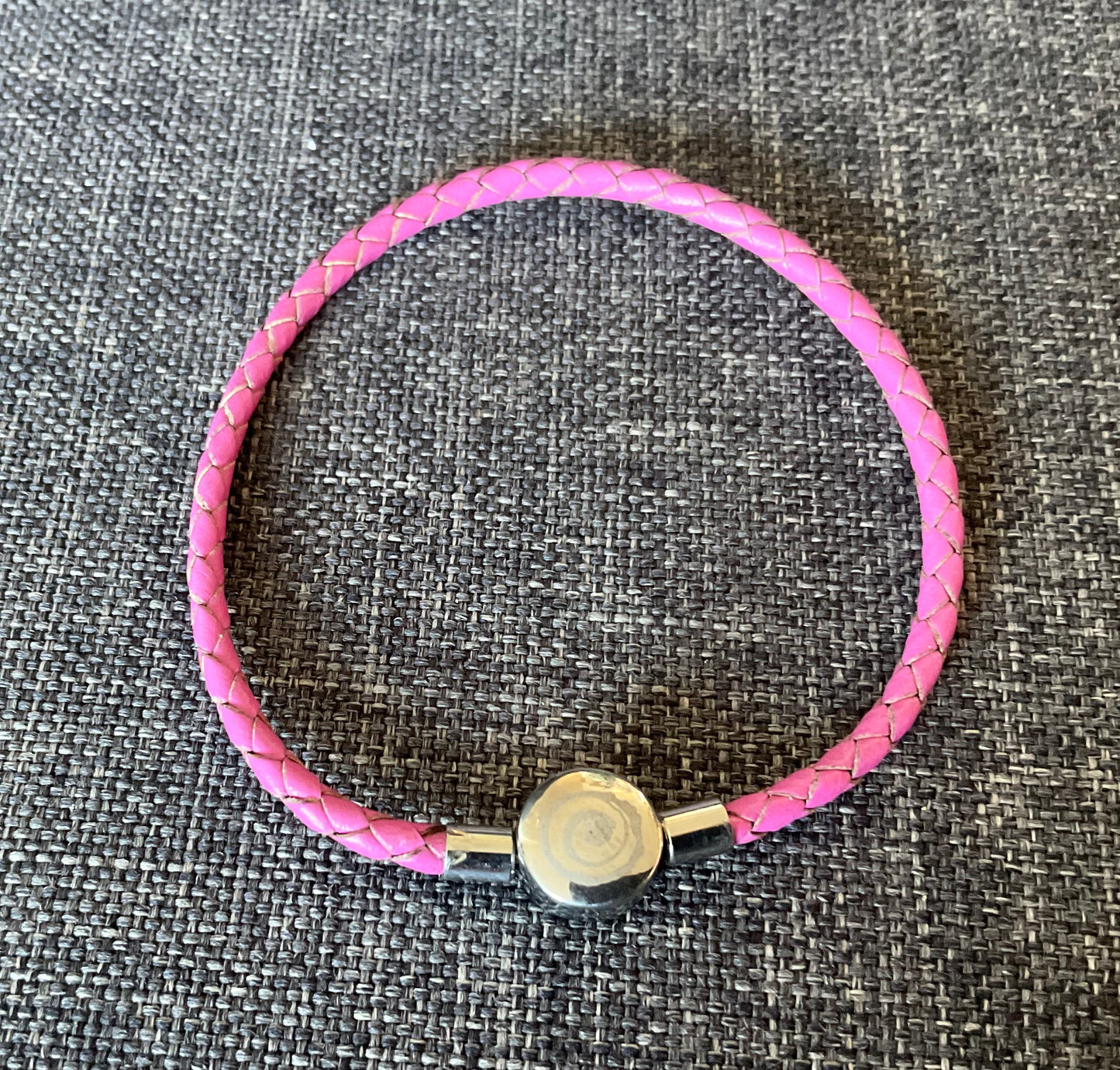 Leather Charm Bracelet 'Koru" (4mm)(No.3)