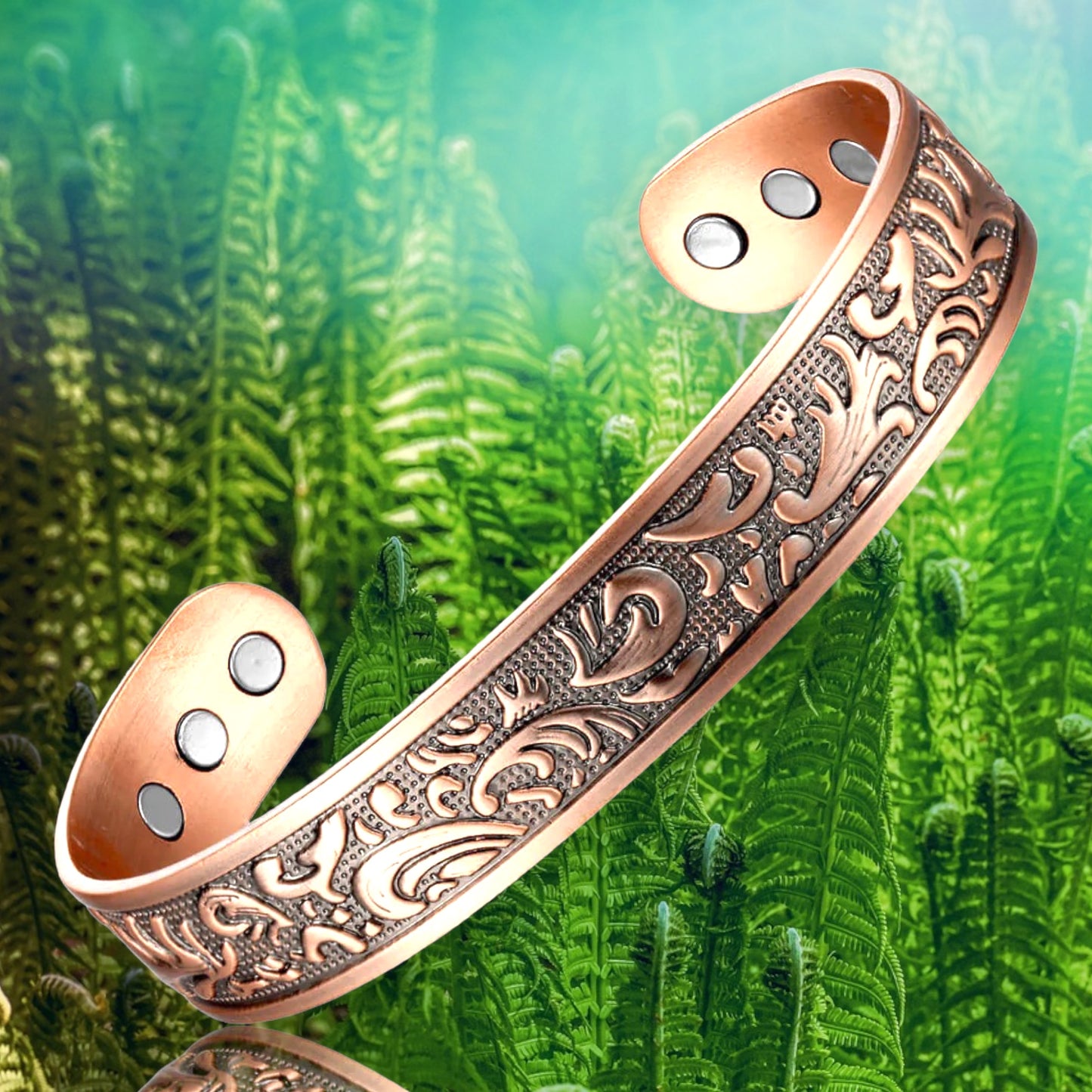 nz fern magnetic copper bracelet