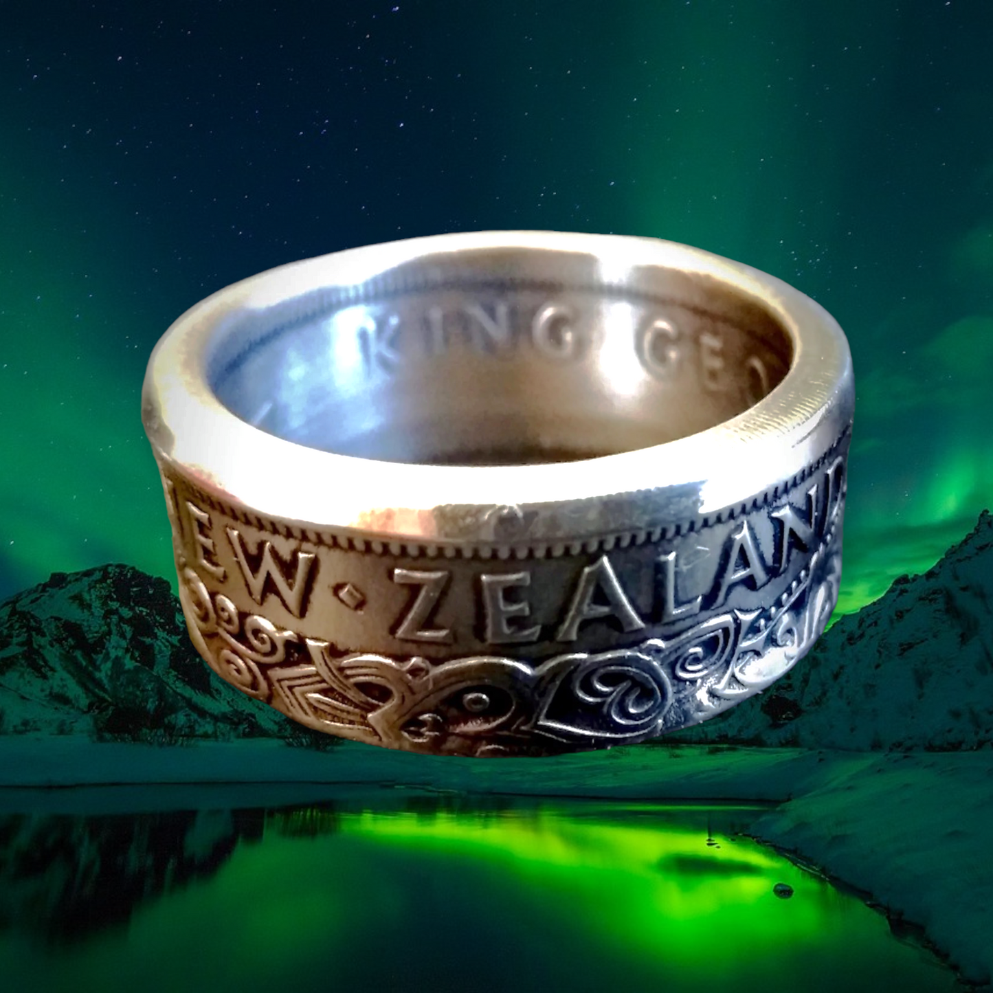 NZ half crown coin ring