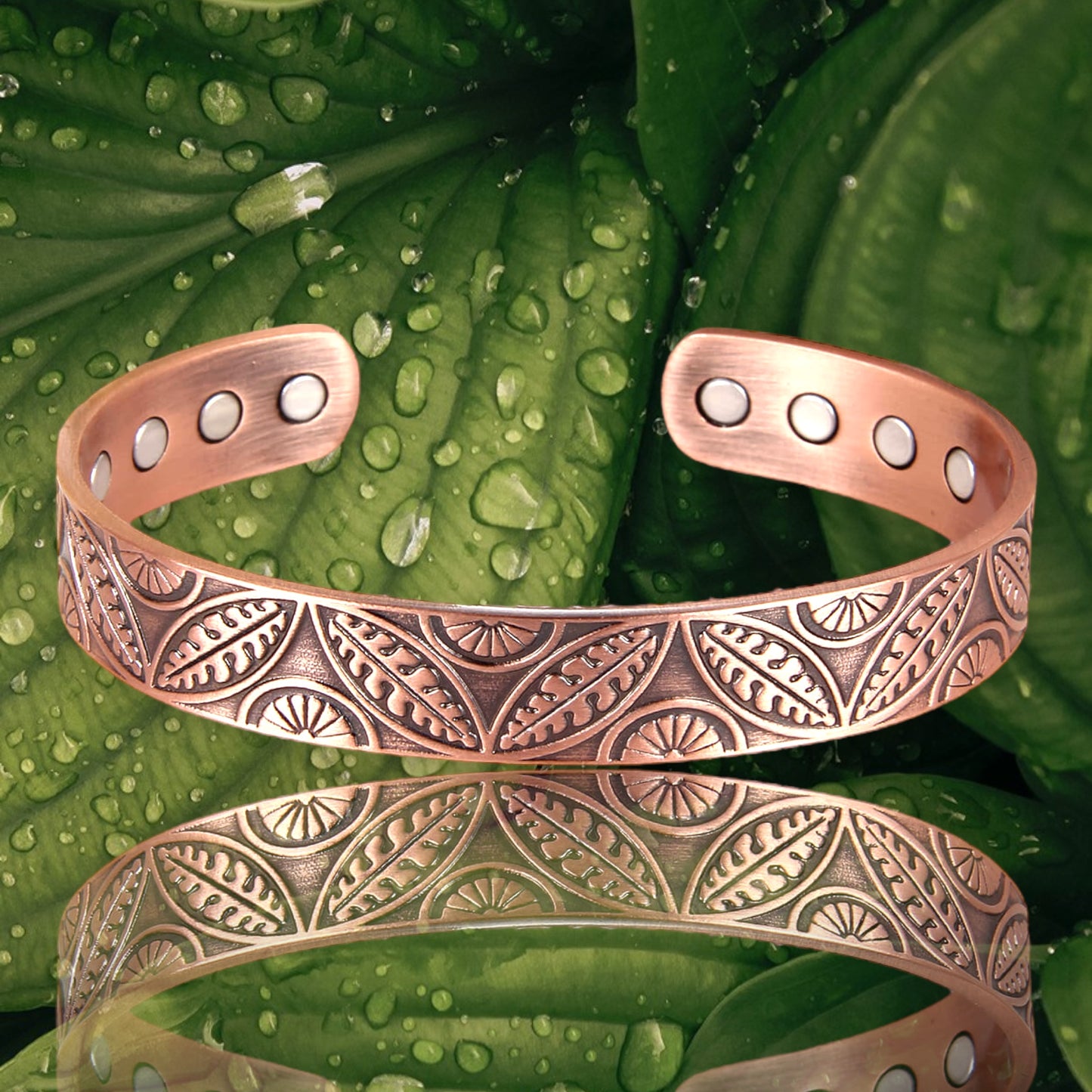 A7 100% Pure copper magnetic band ‘Geo Fern’