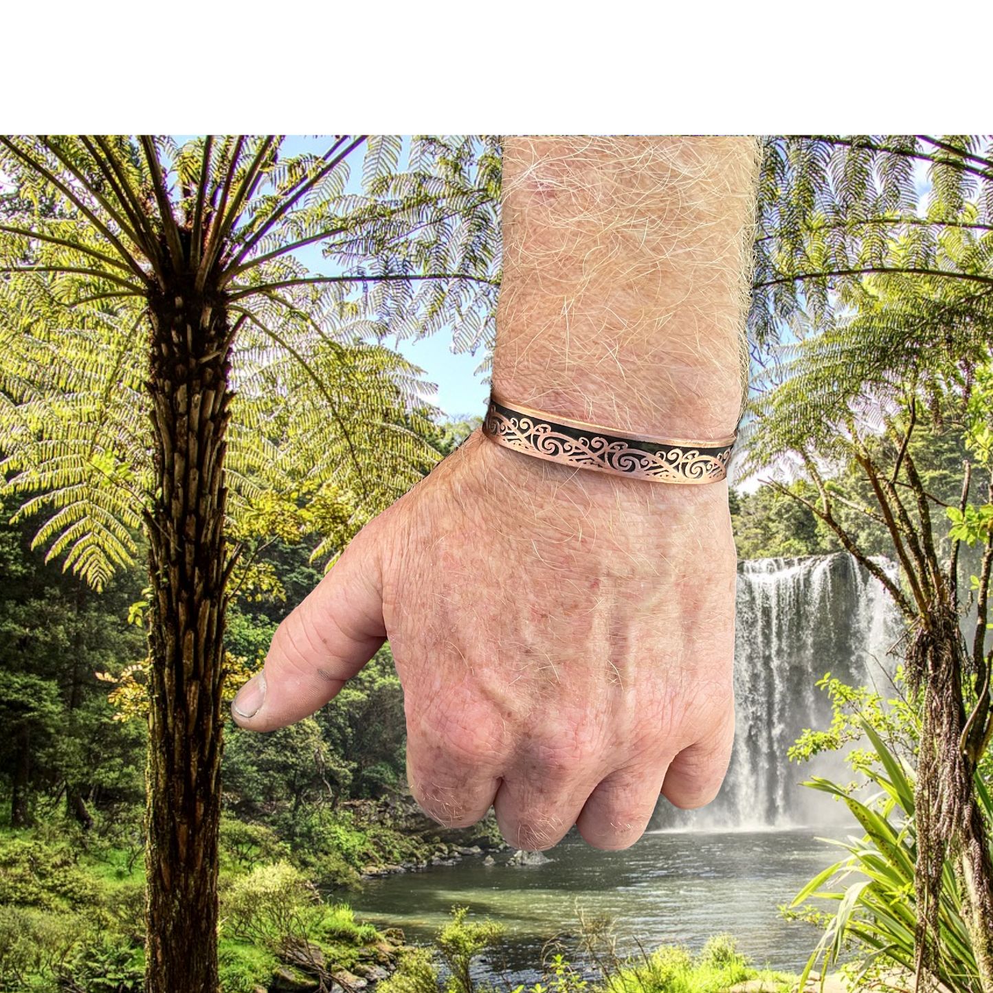 A2 100% Pure Copper Magnetic Band 'Maori Art'