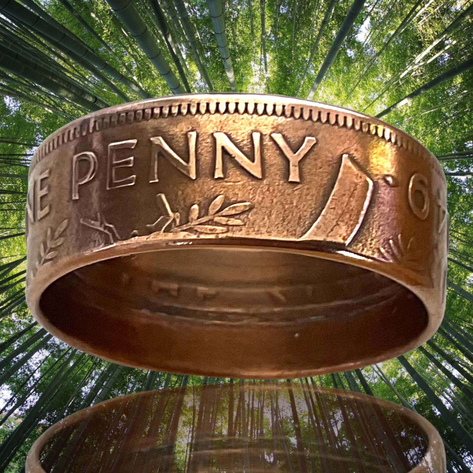 nz one penny coin ring