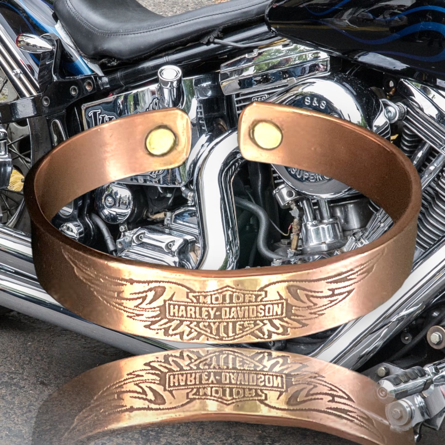 harley davidson copper bracelet