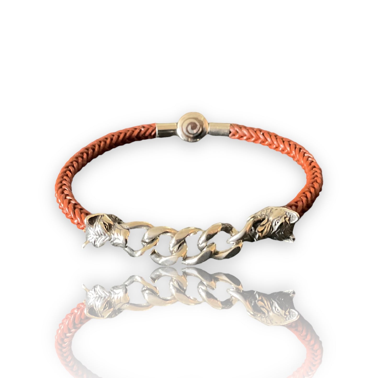 genuine leather wolf bracelet