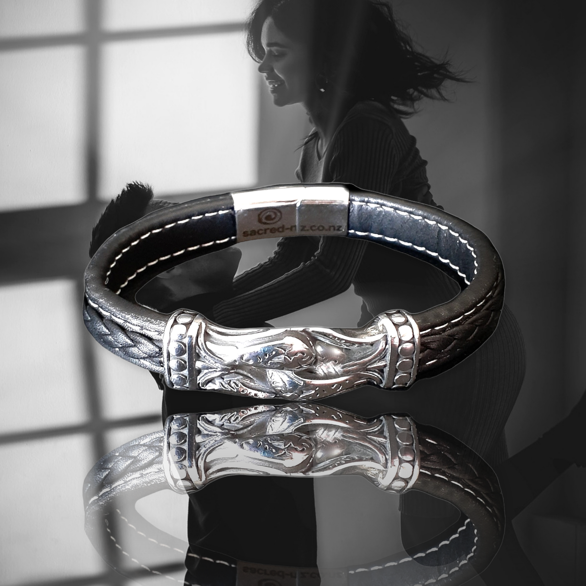 genuine leather unisex bracelet