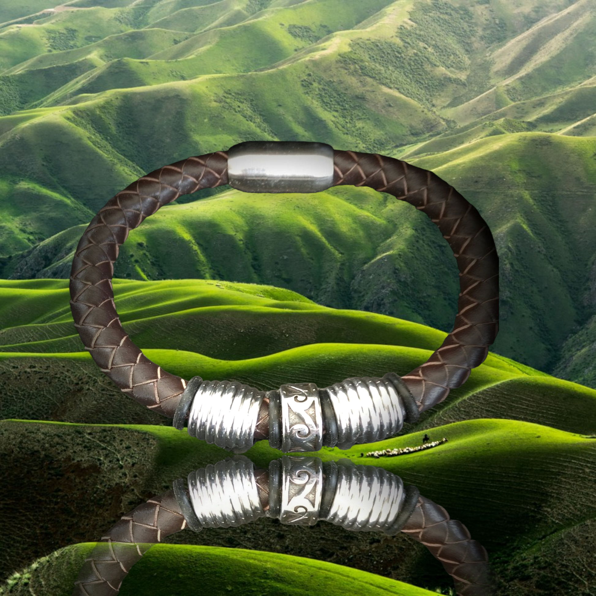 genuine leather unisex bracelets