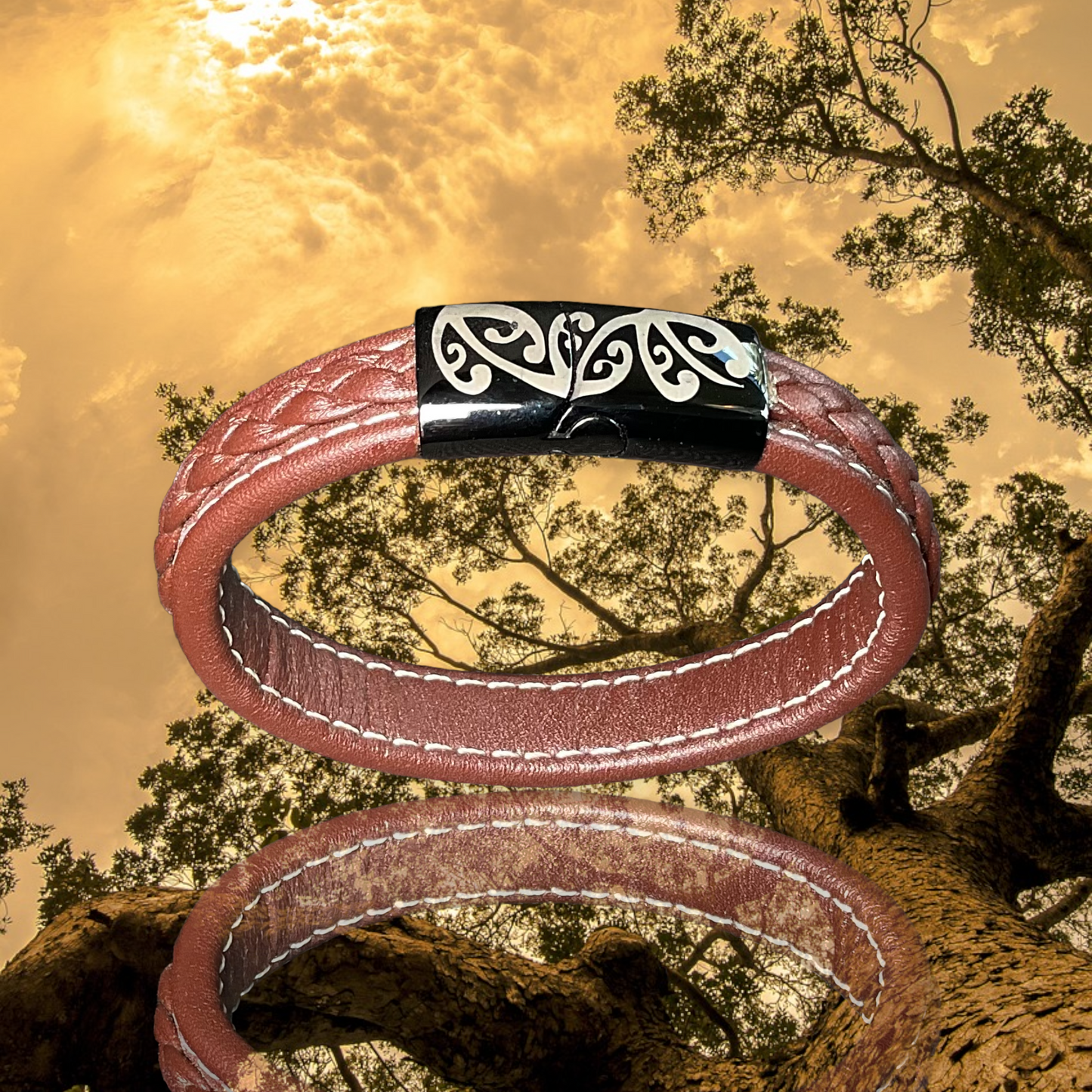 2030 Unisex genuine leather bracelet ‘ NZ plain weave’ (12mm)
