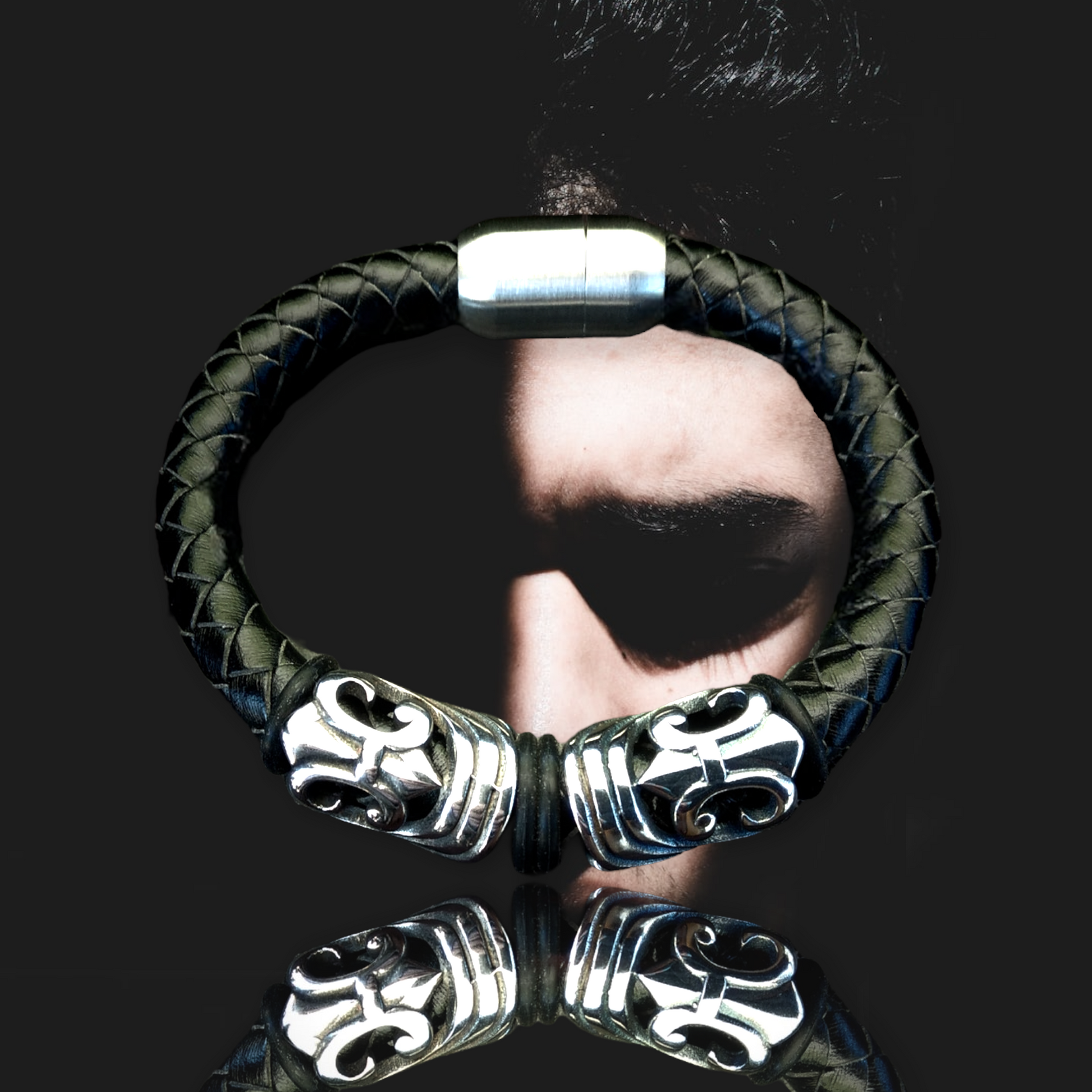 Genuine leather unisex bracelet