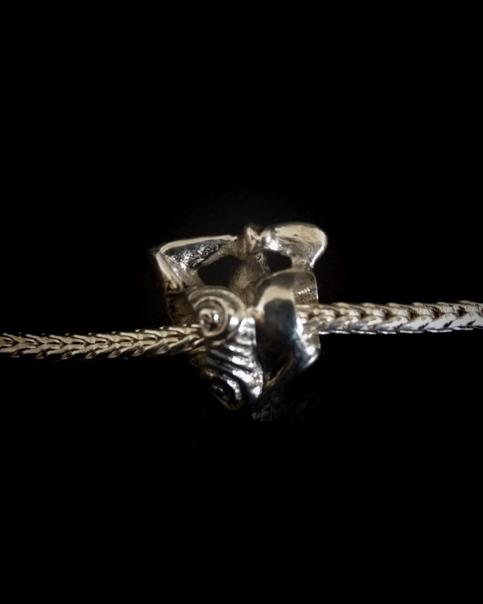 AA38 Sterling Silver Maori Warrior Bead-SALE 50% OFF