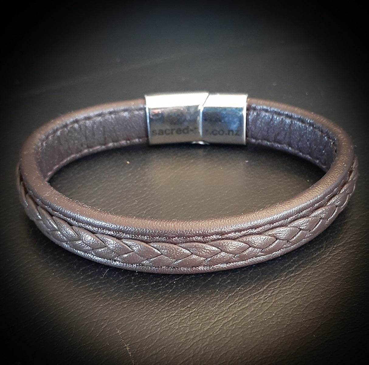 2129 Unisex Plait Leather Band (12mm)
