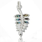 PC01 Sacred NZ 925 Sterling Silver Paua Fern Charm