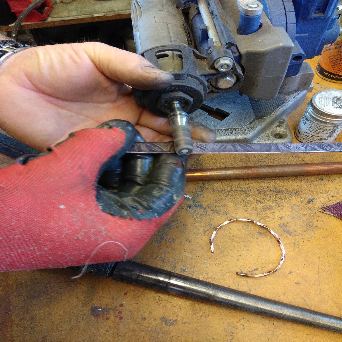 Copper band making in our sacred nz factory