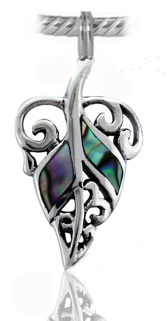 Sacred NZ 925 Sterling Silver Paua Fern Charm