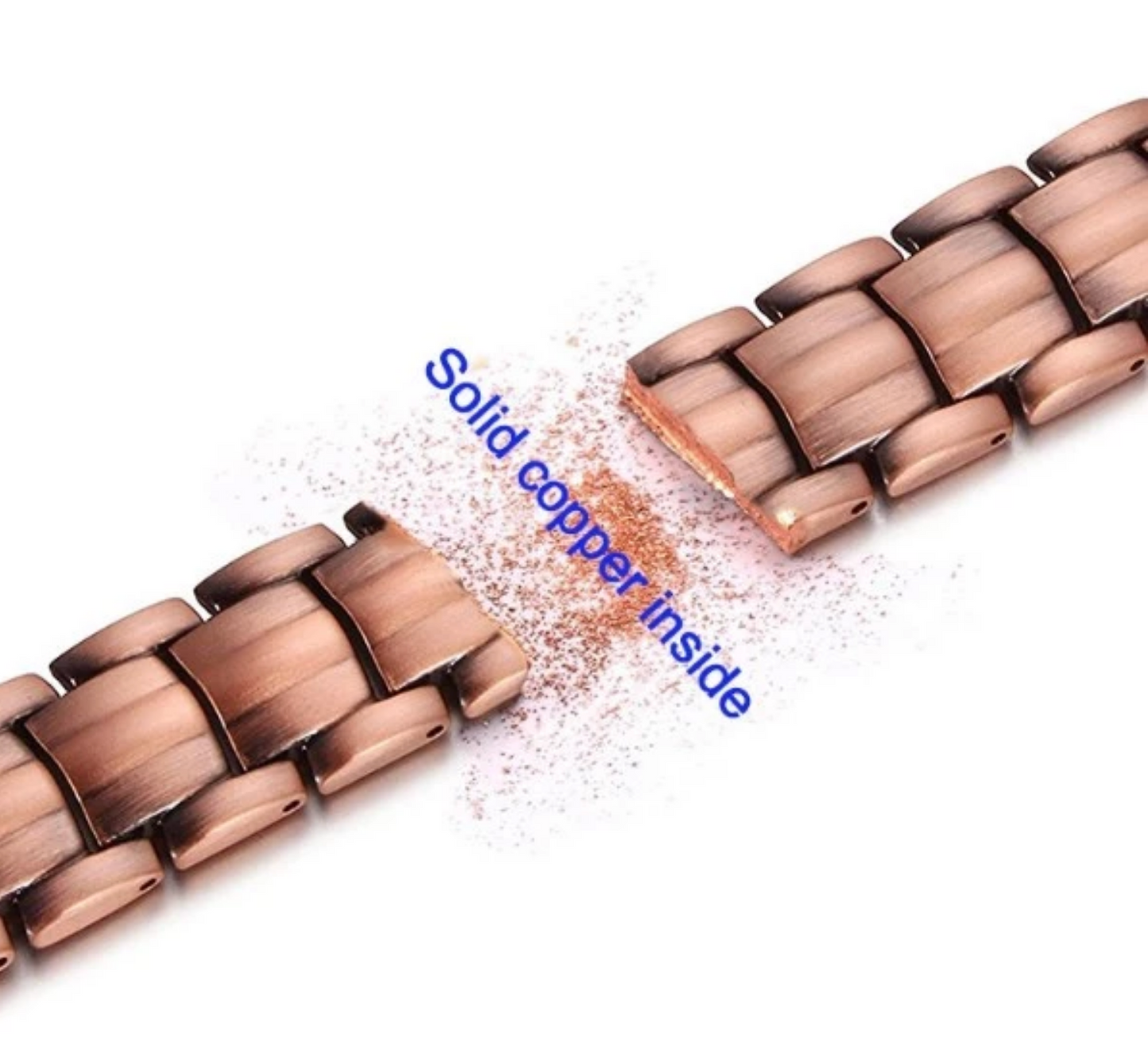 CB037B 100% Pure Copper Linked Magnetic Bracelet 220x12mm