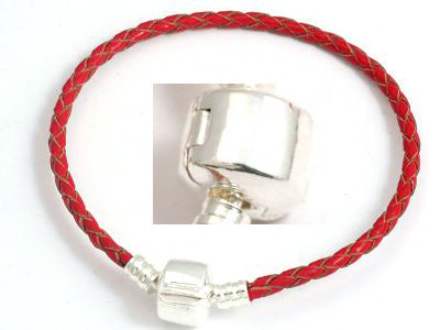 Leather Charm Bracelet (3mm)