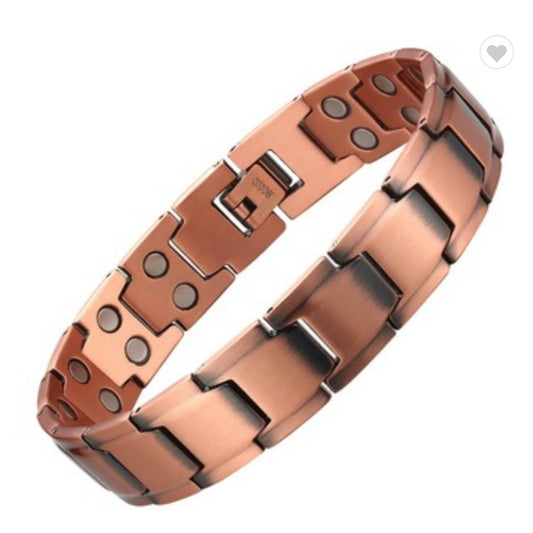 5ES16 100% Pure Copper Linked Magnetic Bracelet 210x15mm