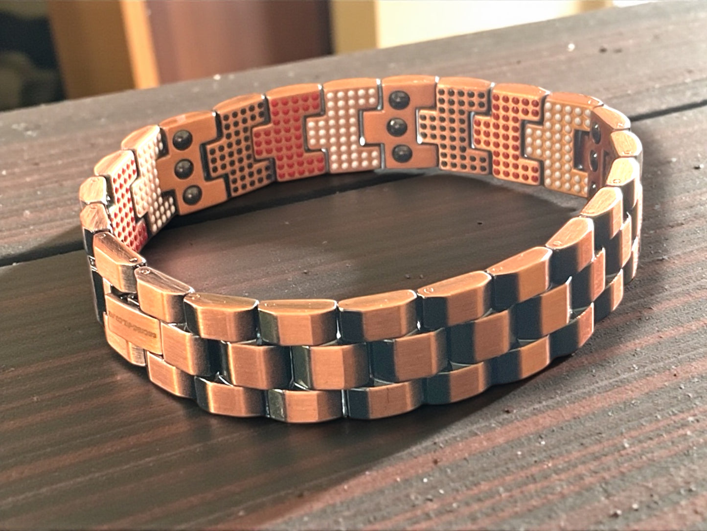 CB595 100% Pure Copper Linked 5 Elements Magnetic Bracelet 210 x150mm