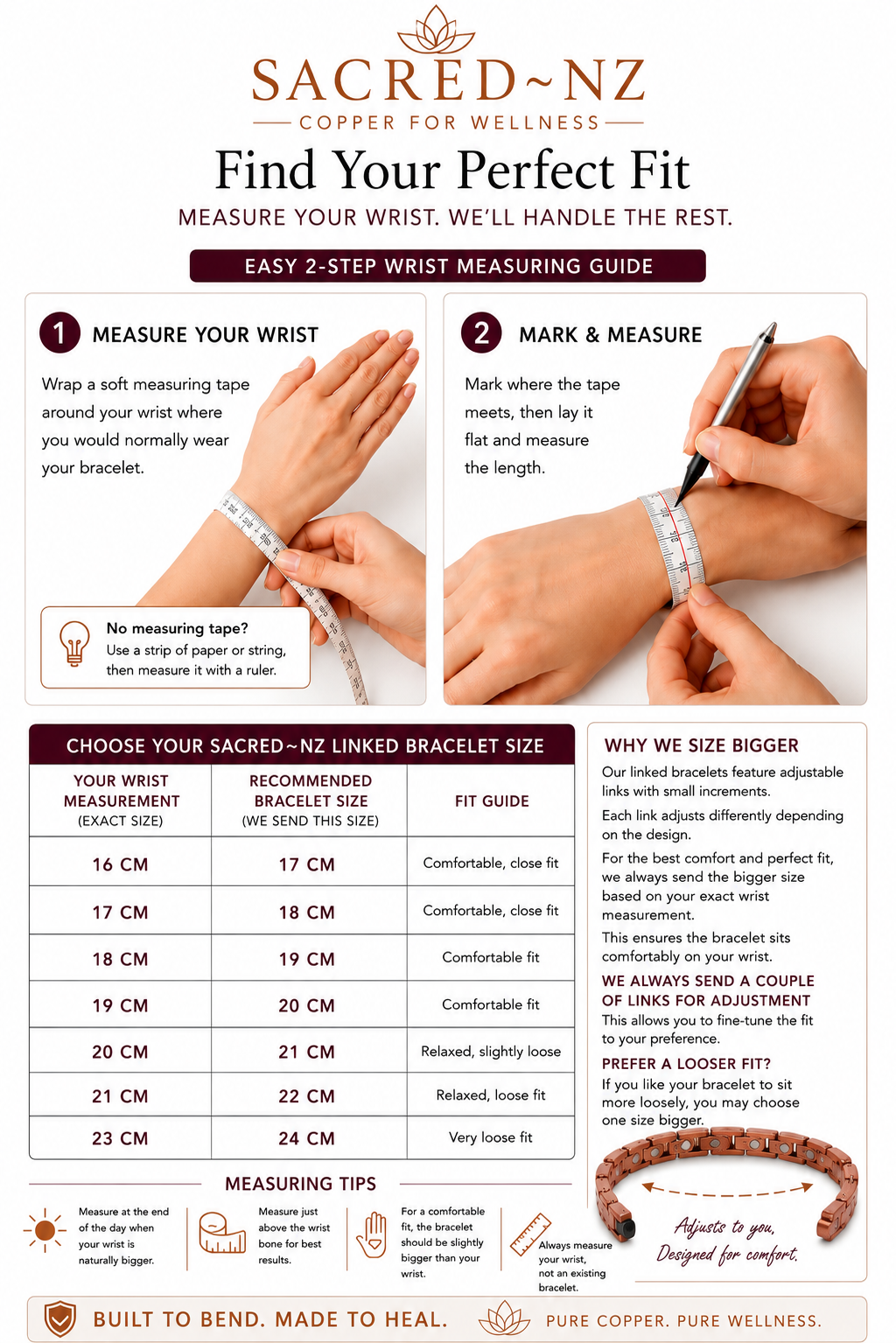 A8 100% Pure copper magnetic band ‘Aroha Love’