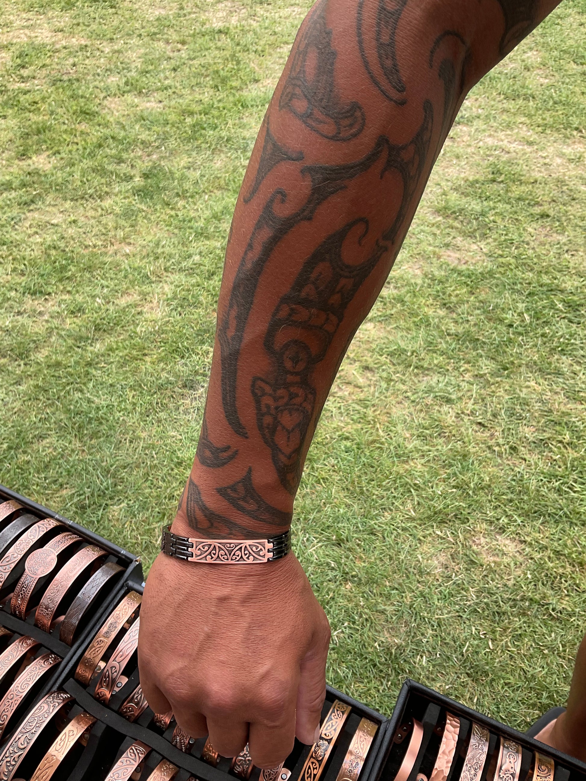 Copper magnetic link bracelet