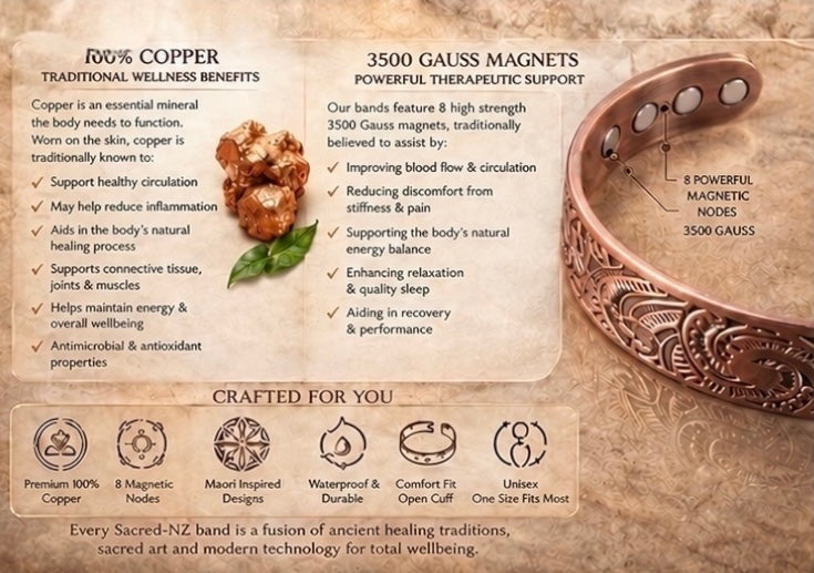 A8 100% Pure copper magnetic band ‘Aroha Love’