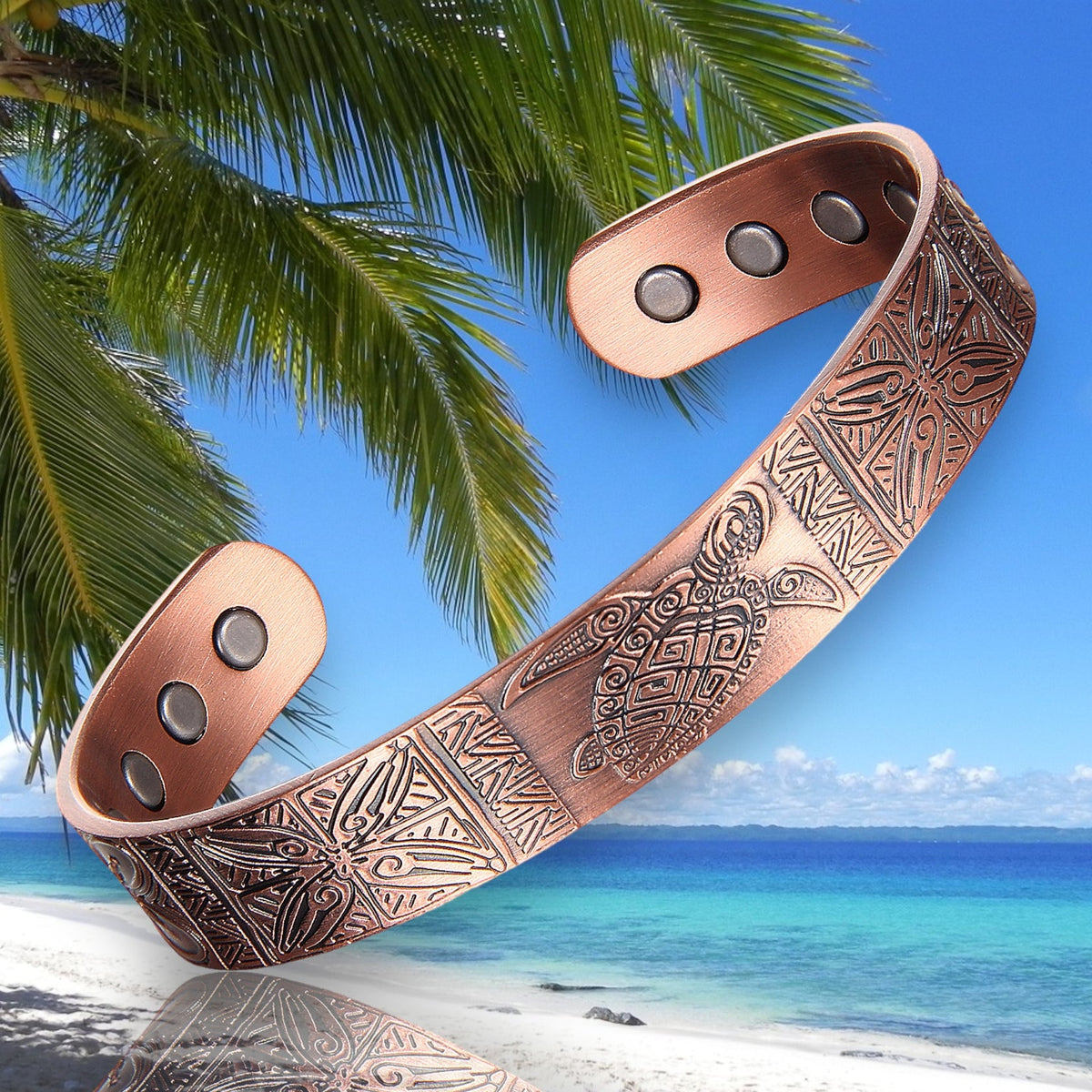 A3ws 100% Pure copper magnetic band 'Pacifica tapa/turtle' (WHOLESALE)