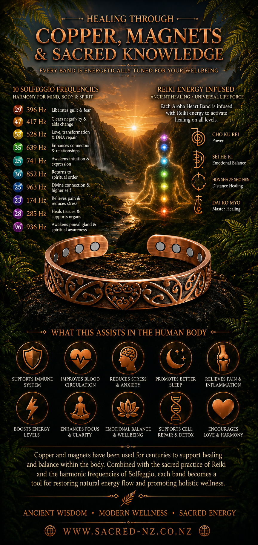 A8 100% Pure copper magnetic band ‘Aroha Love’