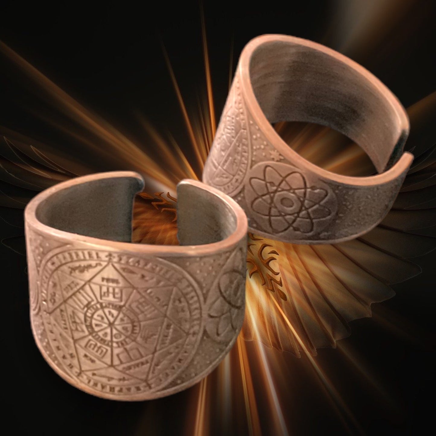 seven angels protecting copper ring