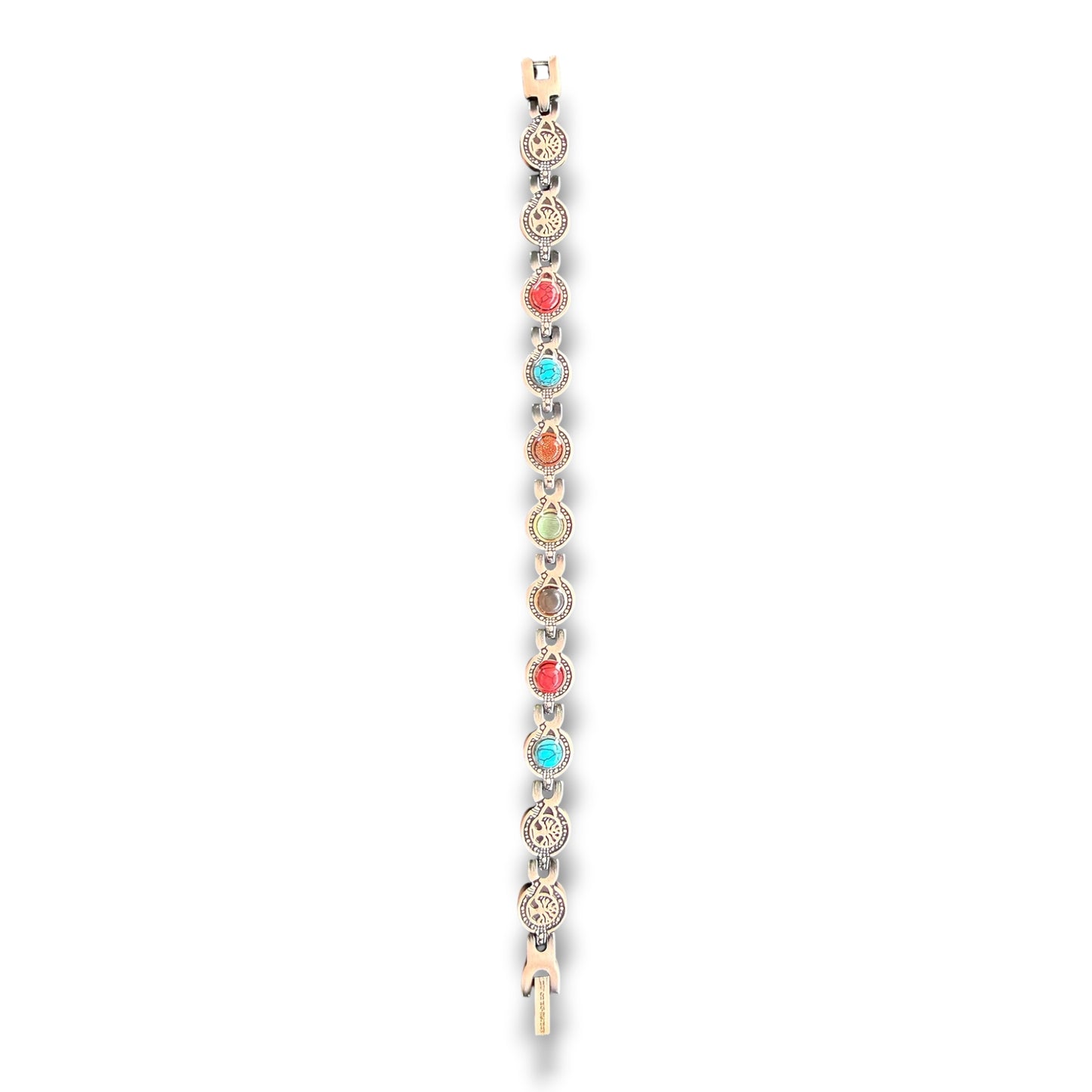 CLM39D 100% Pure copper linked magnetic real GEMSTONE bracelet