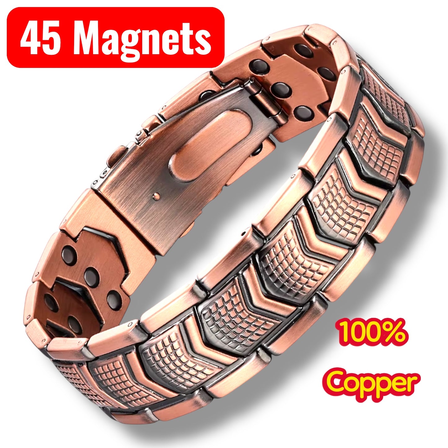 CLM31A  100% Solid Pure Copper Magnetic Bracelet Linked