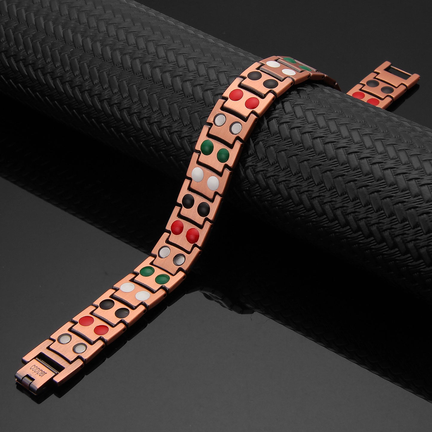 6 element copper linked bracelet 