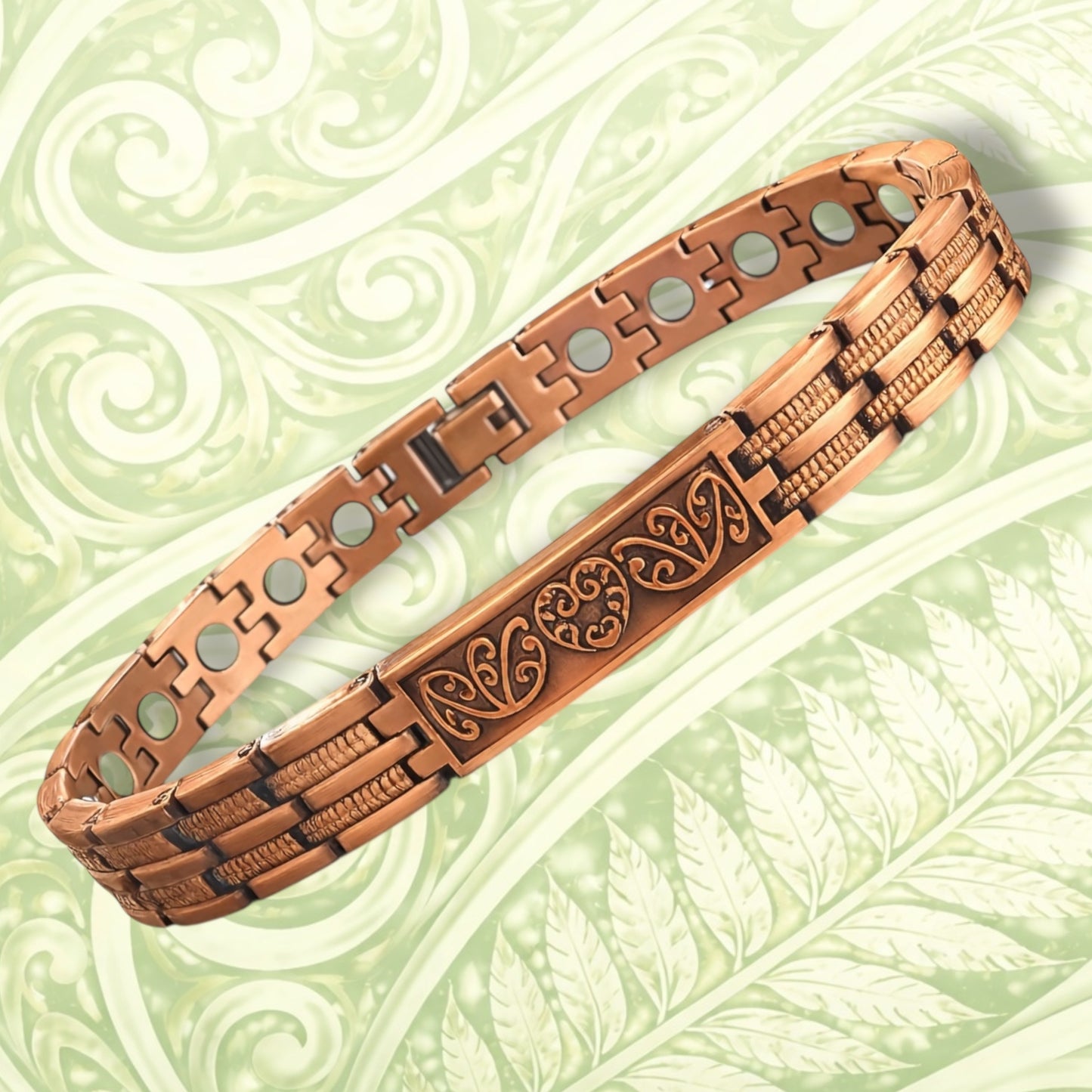 4CLM 100% Aroha-Pure copper linked magnetic bracelet
