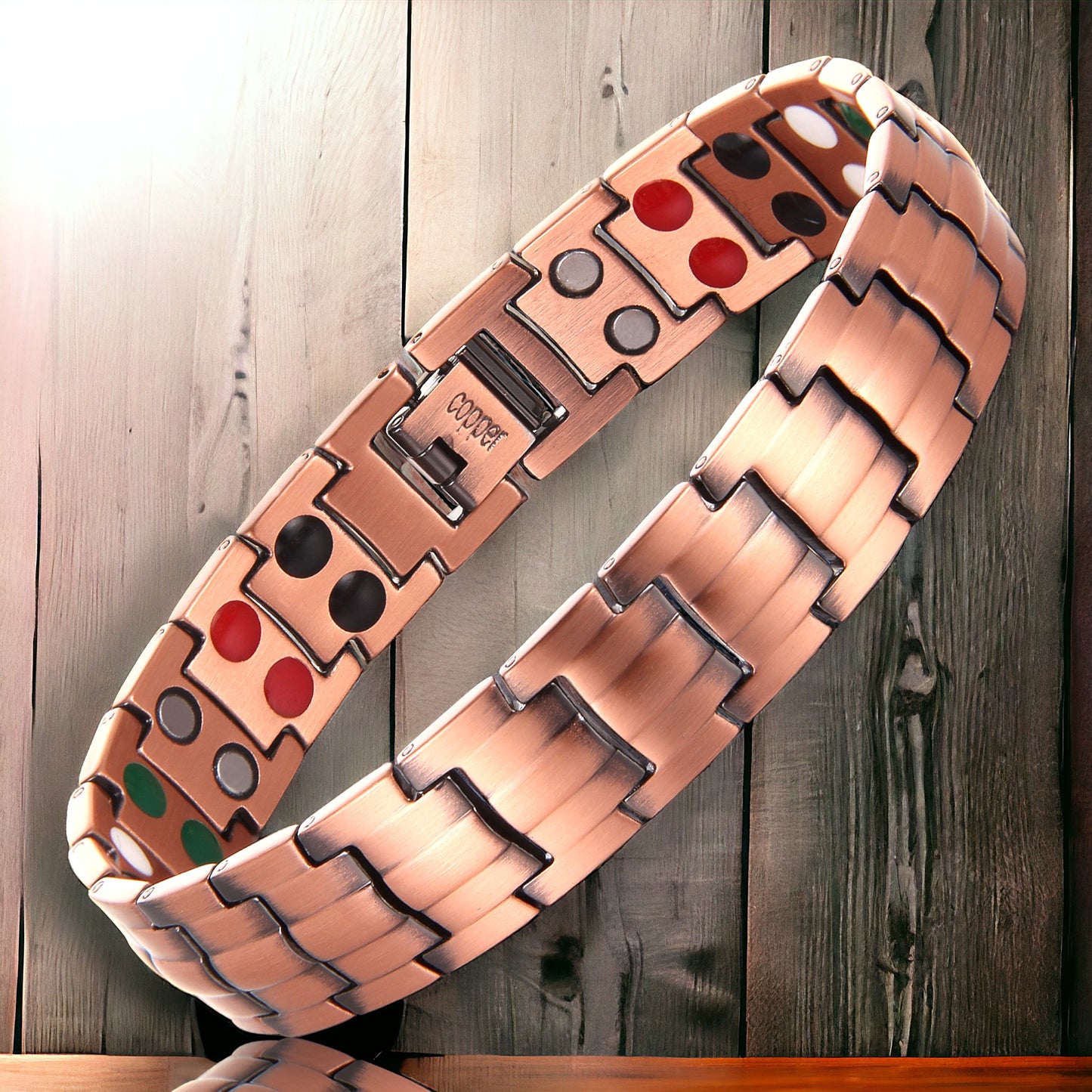 CL09 100% Pure Copper Magnetic Bracelet/anklet 6 elements 225x15mm