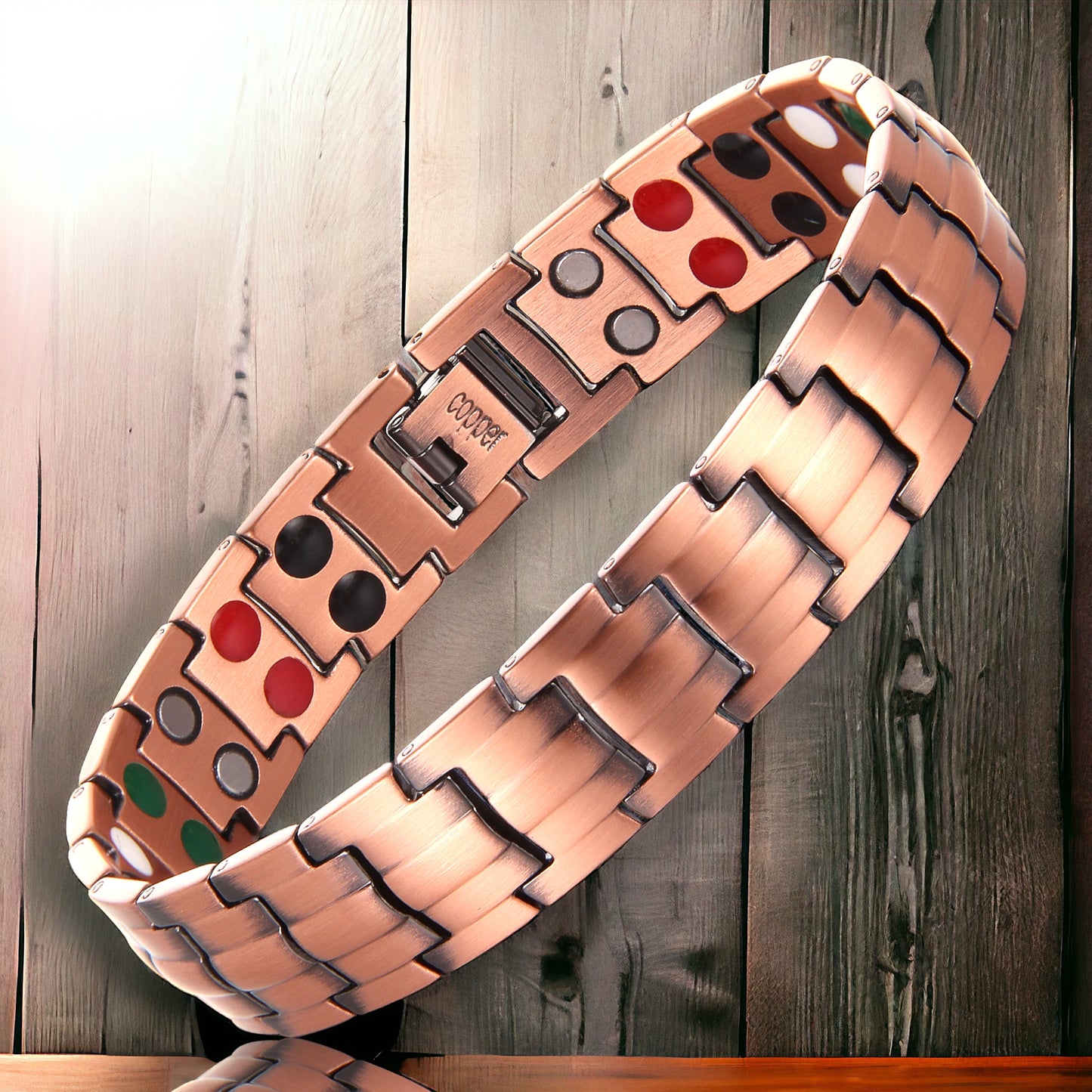 CL09 100% Pure Copper Magnetic Bracelet 6 elements + reiki + 10 frequencies 225x15mm