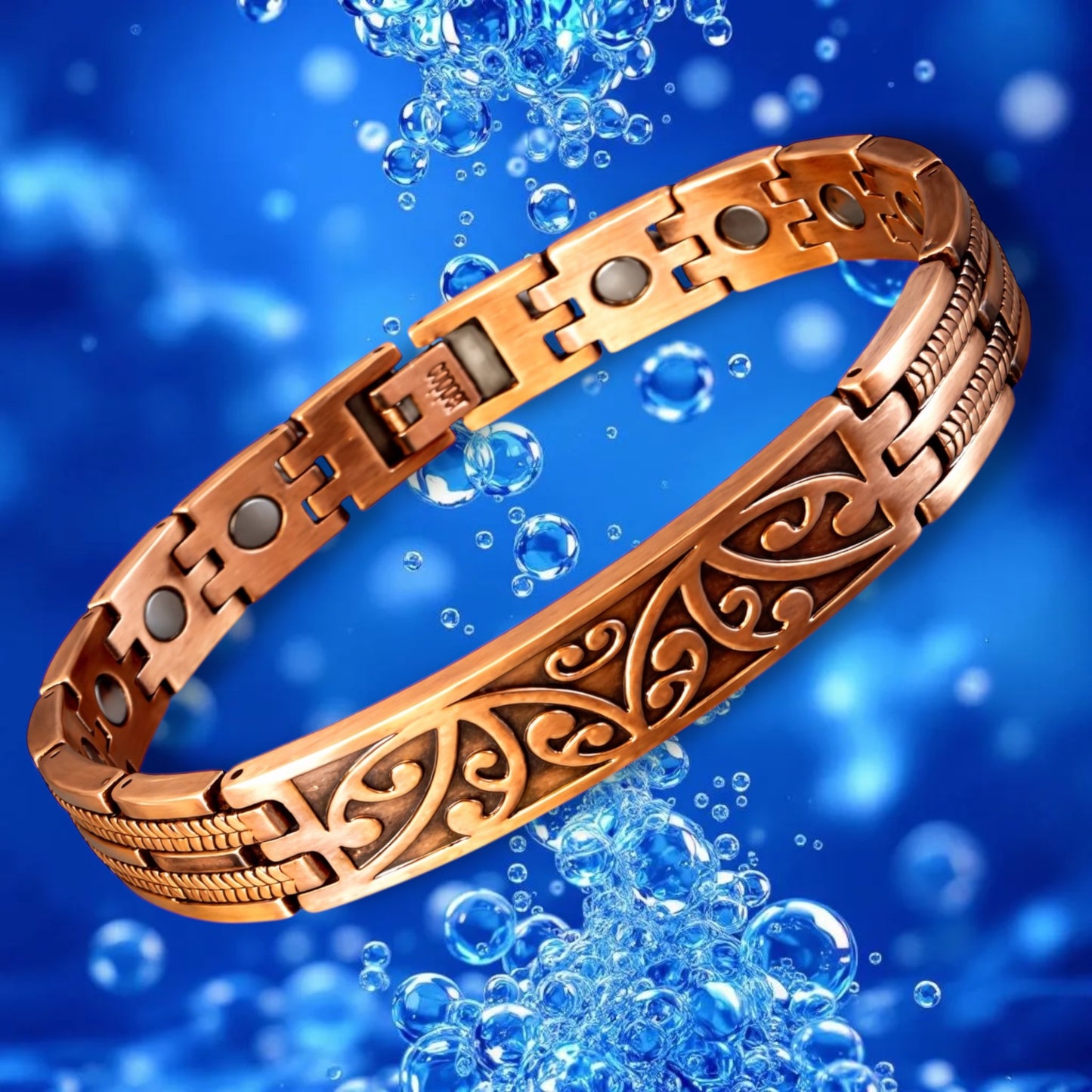 1CLM 100% Copper magnetic linked bracelet   'Stingray'